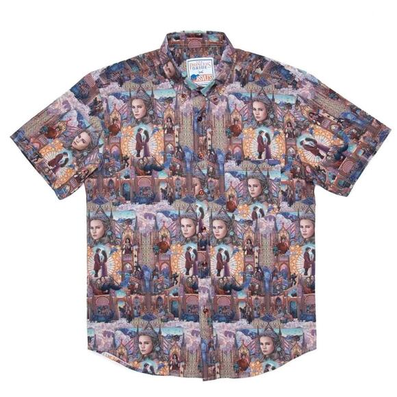 NWT RSVLTS Princess Bride Buttercup & Westley Short Sleeve Men's Button Up Shirt - Picture 1 of 10